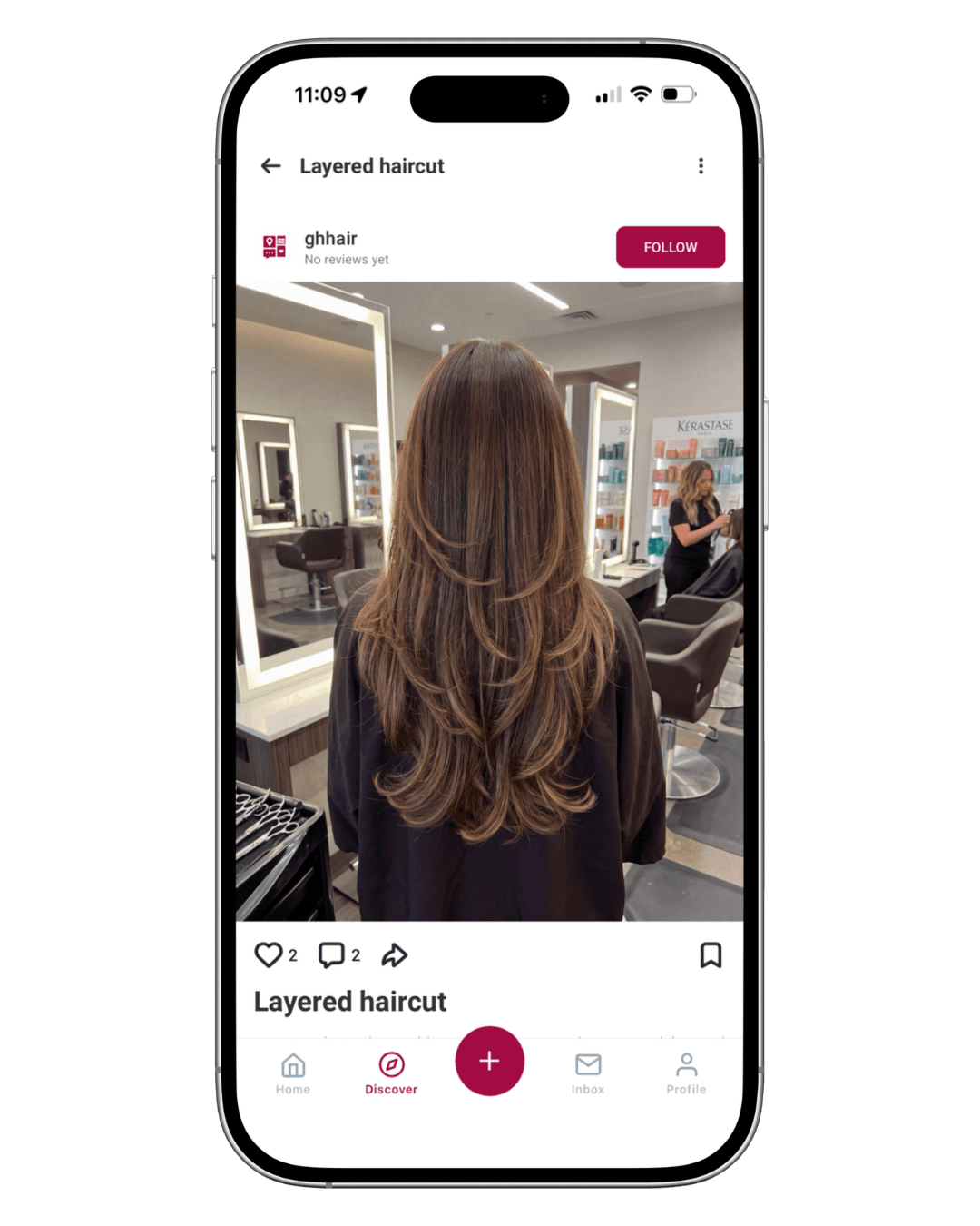 A glamhere regular post — clients admire, follow, and DM